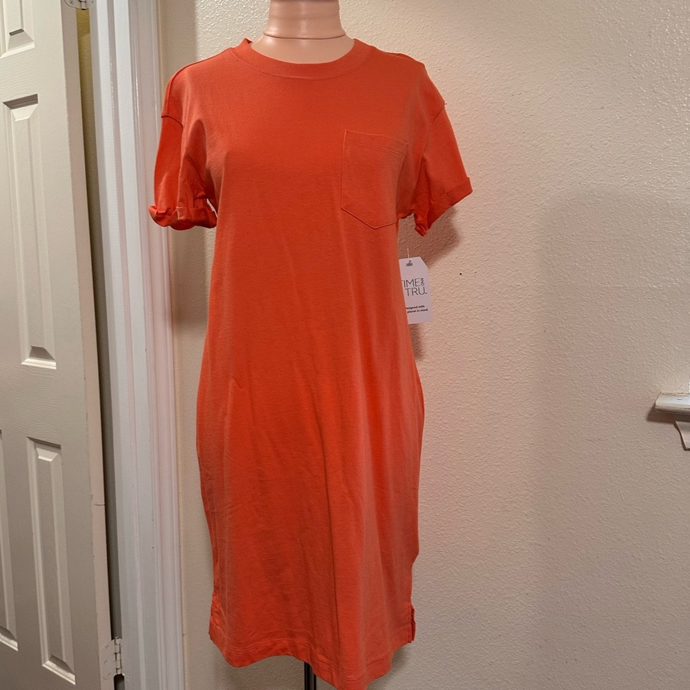 Orange jersey dress 🍊✨☀️